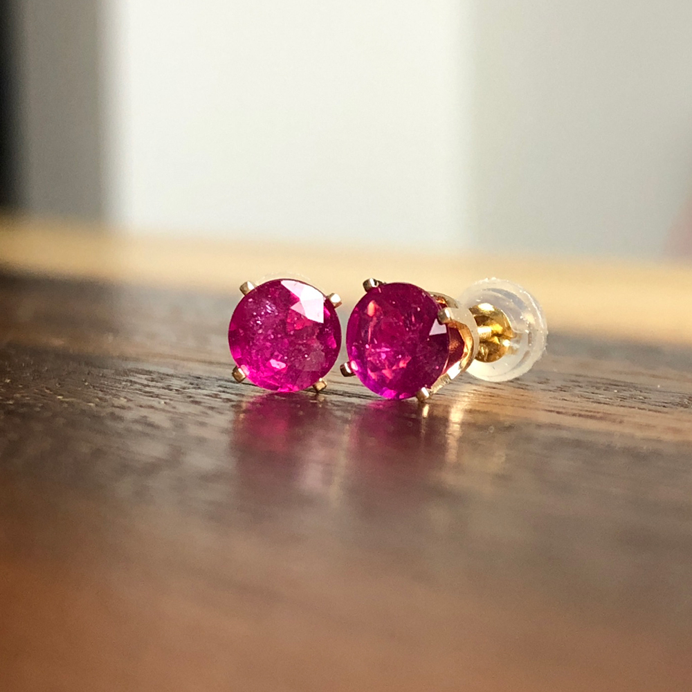 Real Ruby Stud Earring Rubies Eniko Kallay Fine Jewellery